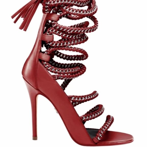 IMENA II GARNET CALF SANDALS - Picture 6 of 7
